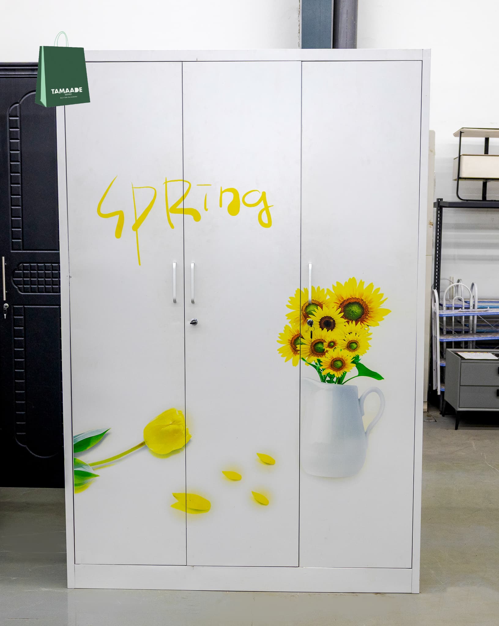 STEEL CLOTHING STORAGE CABINET 3 IN1