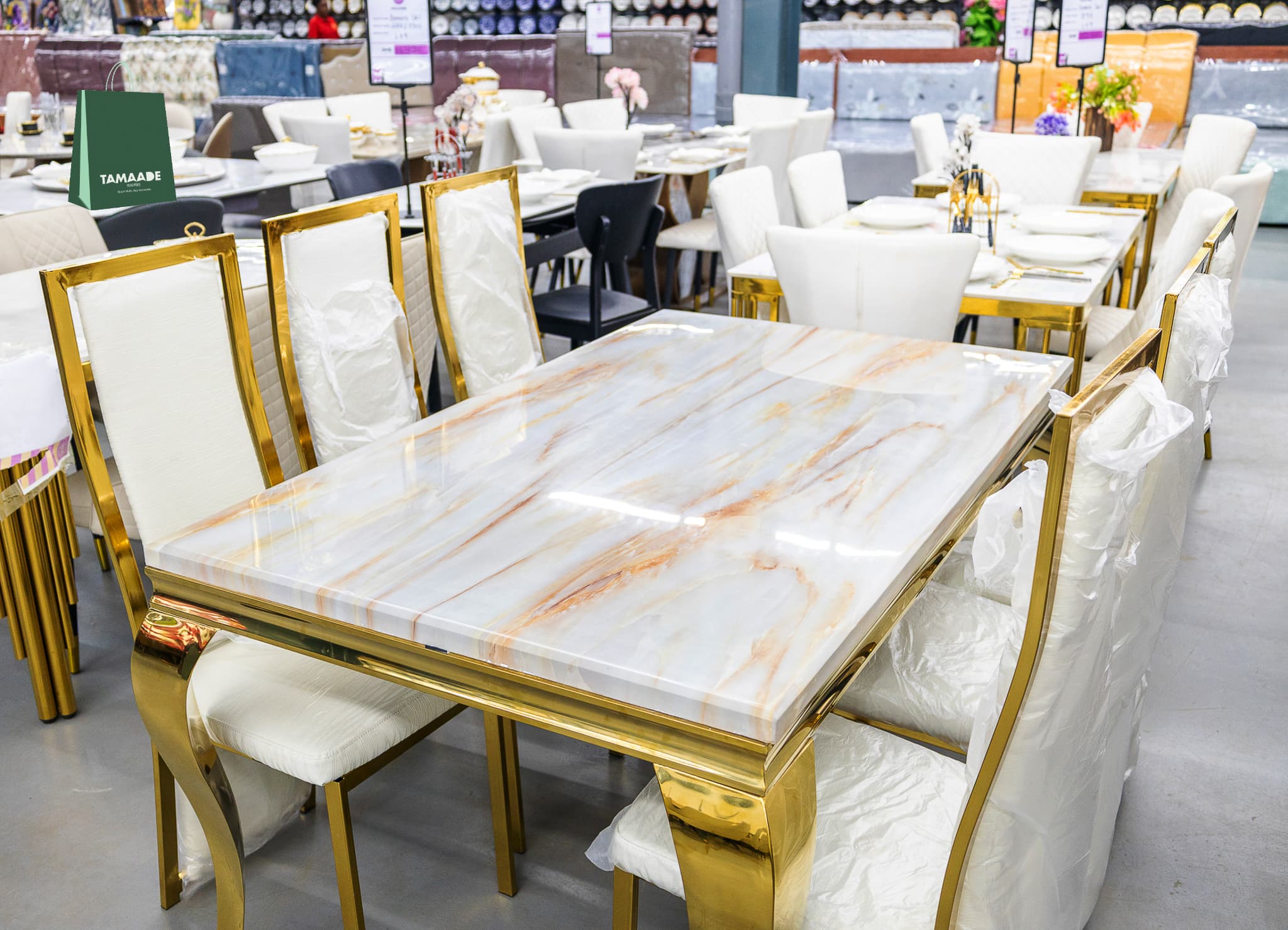 MORDEN ROYAL MARBLE DINING SETS