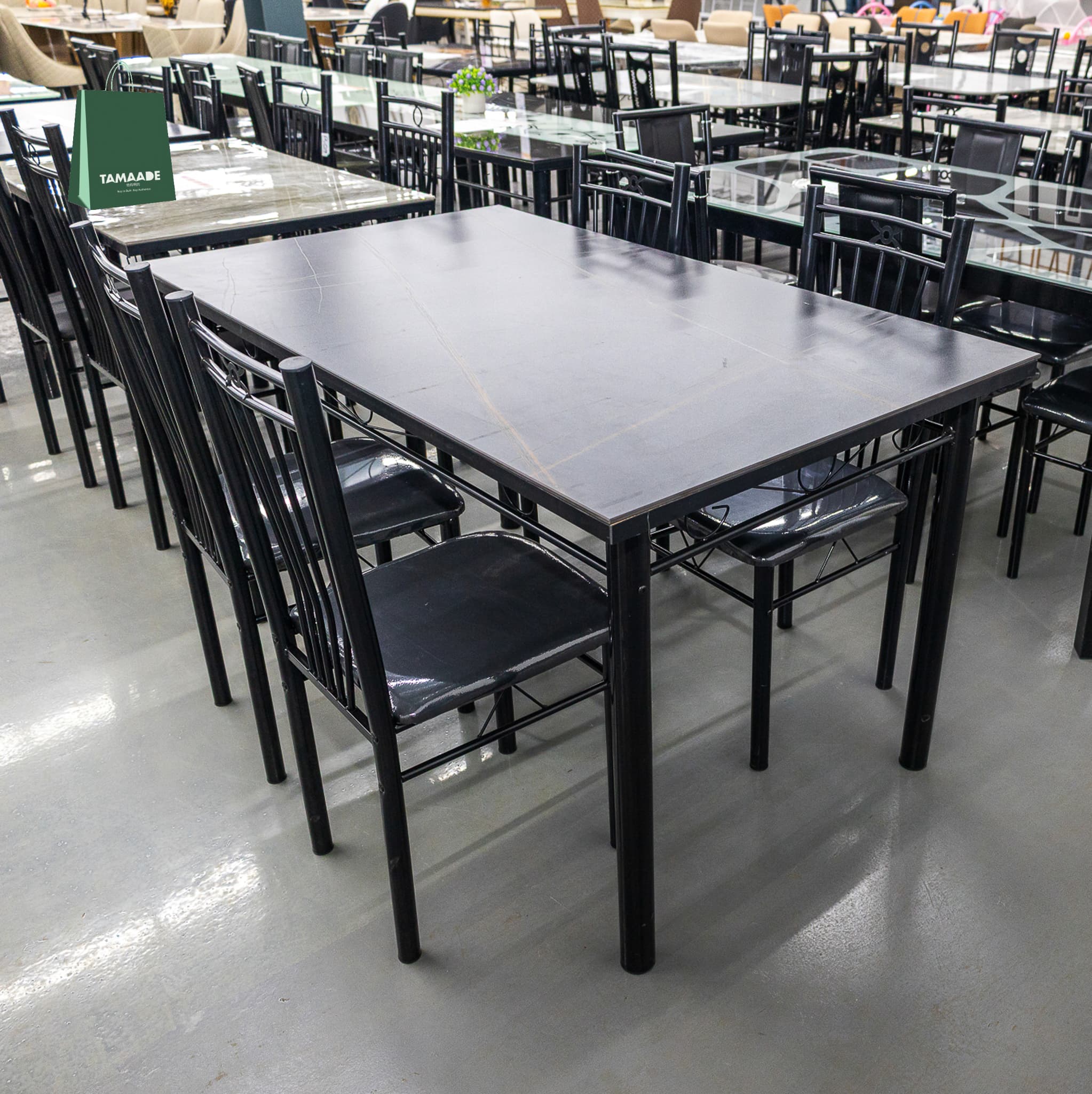 DINING TABLE WITH 4 CHAIRS ( MARBLE TABLE )